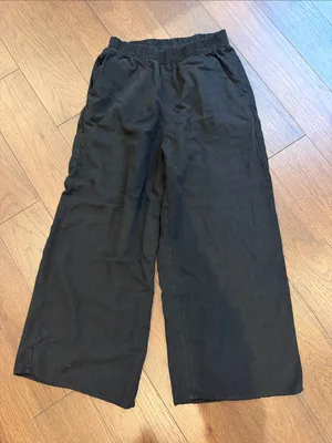 Automet Black Wide-Leg Elastic Waist Joggers Size Small - C72-047 thumbnail 1