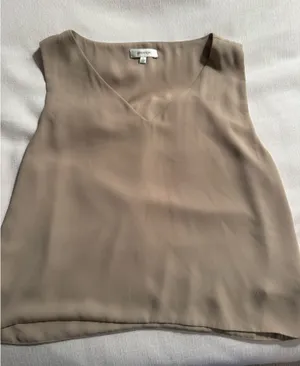 Aritzia Babaton Tan Satin Top thumbnail 1