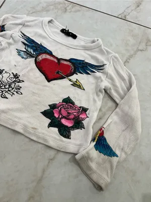 Flowers By Zoe White Heart T-Shirt Size 4 thumbnail 2