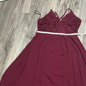 Lulu's burgundy Lace Maxi Dress thumbnail 10