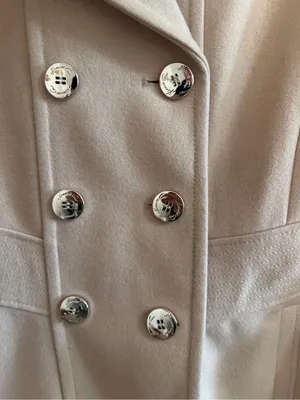 Kenneth Cole Cream Double-Breasted Wool Peacoat thumbnail 2