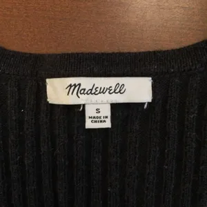 Madewell Shrunken ribbed cardigan sweater black thumbnail 5