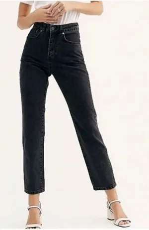 Free People Ragged Priest black destroyed straight size 32 jeans thumbnail 1