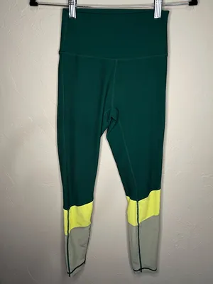 Wilo The Label Green Colorblock Ribbed Performance Leggings‎ thumbnail 2