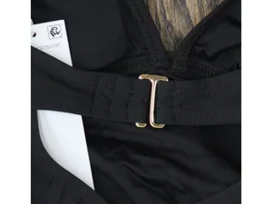 NWT Cece Womens La Vie a La Mer Plunge Neck Tankini Top Swim 25CC15319T Black L thumbnail 7