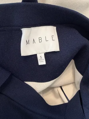 Mable navy and white striped maxi dress thumbnail 2