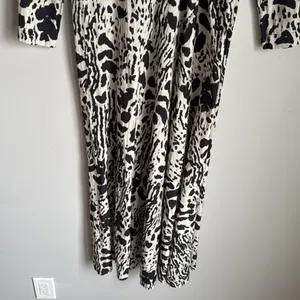 BA&SH Olga Abstract-print midi Dress In Ecru thumbnail 7