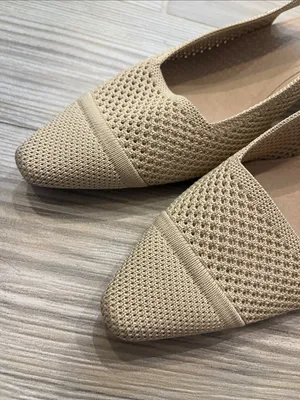 Vivaia Leah Pointed-Toe Slingback Sandals (Sz EU 42) Almond Knit thumbnail 5