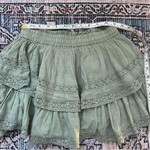 American Eagle Green Ruffle Tiered Boho Skort Size XS thumbnail 5