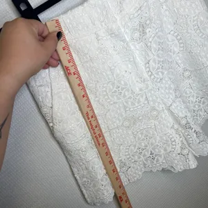 Maje E16IANIS Ecru White Guipure Floral Lace Scalloped High Rise Shorts thumbnail 5