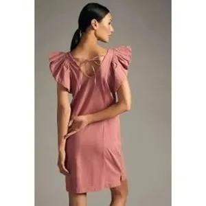 Daily Practice Maeve Flutter Sleeve Pocket Knee Length Dress Size Large #778 thumbnail 3