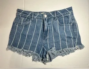 PacSun L.A. Womens Window Pane High Rise‎ Distressed Festival Shorts Size 28 thumbnail 1