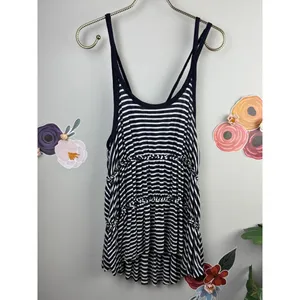 We The Free Black and White Longline Striped Tank Top - Size - Medium thumbnail 5