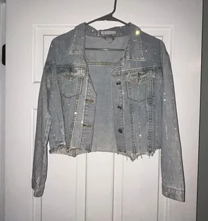 Sparkle Denim Jacket Size L thumbnail 1