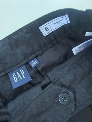 GAP Black Pleated Linen Pants size 6 thumbnail 5