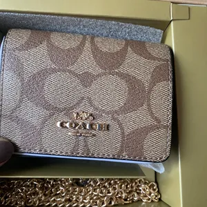 Authentic COACH Signature leather/coated canvas wallet on chain & 2 charms thumbnail 12