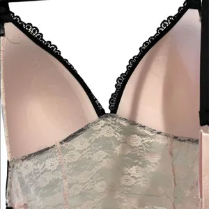 Secret Treasures Pink and Black Lace Lingerie Sleepwear Bra Top thumbnail 5