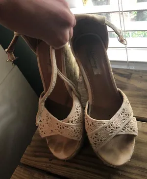Cute Summery Espadrille Wedges Tan Size 8 thumbnail 2