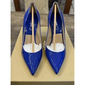 Michael Kors Collection Gretel Runway Patent Shoe Lapis Size 37.5 US 7.5 Heel thumbnail 4