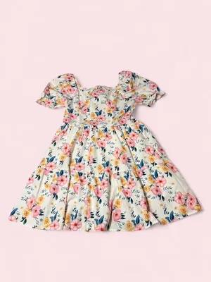 SHEIN Pink & Yellow Floral Off-Shoulder Midi Dress thumbnail 2