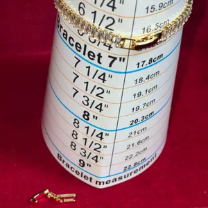 Sparkling Gold Tone Baguette CZ Tennis Bracelet thumbnail 4