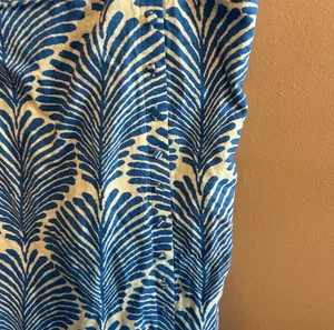 Abercrombie & Fitch XL Linen Skort Dress Blue Palm Pattern thumbnail 4