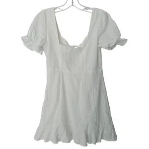 LULUS Rapunzel White Eyelet Lace Mini Dress‎ Medium thumbnail 4
