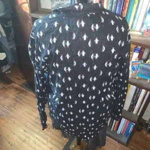 Victoria’s Secret tuxedo penguins flannel button down pj shirt thumbnail 2