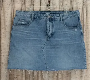 Old Navy High-Waisted Button-Fly Raw-Hem Jean Skirt thumbnail 1