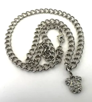 Disney rhinestone silver tone Mickey Mouse pendant necklace thumbnail 1