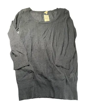 New w tags J Crew Factory Stone Blue Knit Sweater with Pockets Size M‎ thumbnail 1