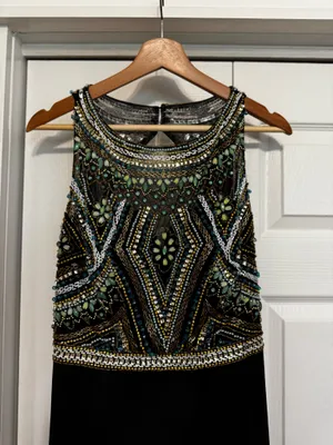 Beaded Formal / Prom Dress Black Size 10 thumbnail 2
