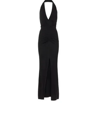 IRO- Rubini Halter Ruched Maxi Dress in Black Size XS thumbnail 5