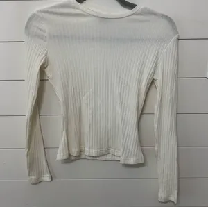 SheIn White ribbed long sleeve top thumbnail 1
