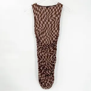 NEW Urban Outfitters Austin Wavy Checkerboard Bodycon Mini‎ Dress Women's XS Y2K thumbnail 2
