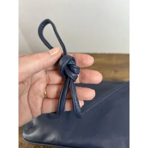 Vintage Navy Blue Shoulder Bag Clutch Purse Korea Snap Closure Retro Handbag Mod thumbnail 12