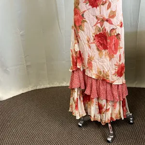 Twyla Blu Floral Maxi Skirt with Red Roses thumbnail 2