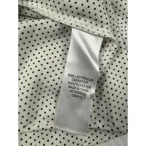 Adrianna Papell Polka‎ Dot Blouse Long Sleeve Pleated Top Womens Size M thumbnail 4