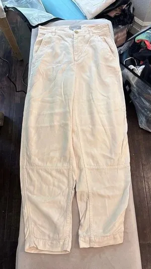 Everlane beige barrel leg pants thumbnail 1