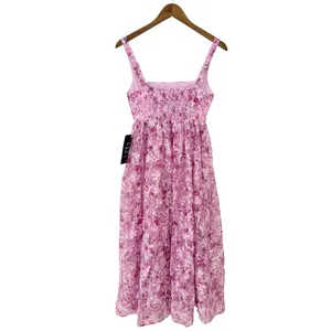 Lulus Colwyn Light Magenta Floral Jacquard Bustier Midi Dress size L NWT thumbnail 3