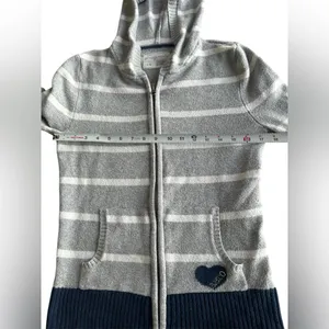 Aeropostale Vintage Y2K Striped Zip-Up‎ Hoodie Sweater Jacket Large thumbnail 5