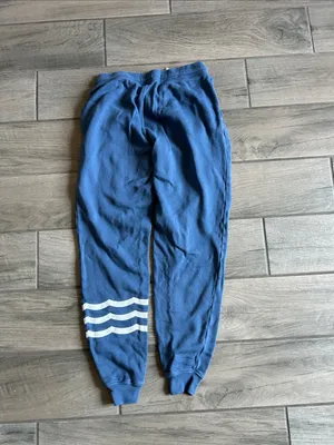 Sol Angeles Blue Jogger Sweatpants with White Stripe Detail thumbnail 5