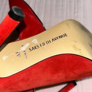 Saks Fifth Avenue Size 6 Burnt Orange Heels thumbnail 10