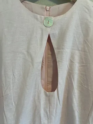 Commence Sleeveless Cotton & Linen Pleated summer Long Dress Pink thumbnail 6