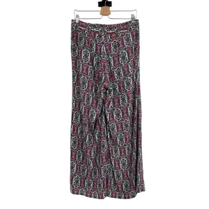 Anthropologie Elevenses‎ South Shore Pants Geometric Wide Leg Pink Teal Size 8 thumbnail 7