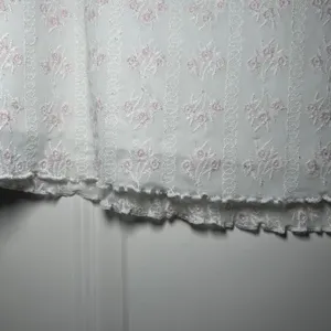 Garage Women White Pink Floral Mesh Mini Skirt Lettuce Hem Bow Detail Large thumbnail 3