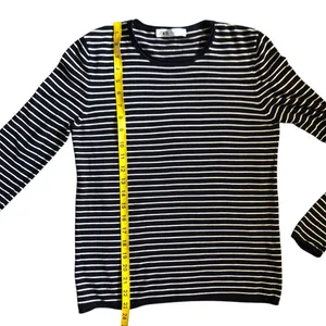 Zara Navy & White Striped Women’s Long Sleeve Size XL thumbnail 6