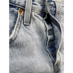 Levis Premium Womens W24 Distressed Denim Shorts High Rise Cutoff Acid Wash 501 thumbnail 4