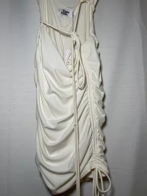 White Ruched Detail Mini Dress thumbnail 5