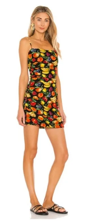 NWT We Wore What Ronnie Ruched Fruit Print Mini Dress Size XL thumbnail 1
